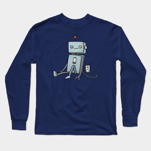 Low battery robot Long Sleeve T-Shirt by ballooonfish